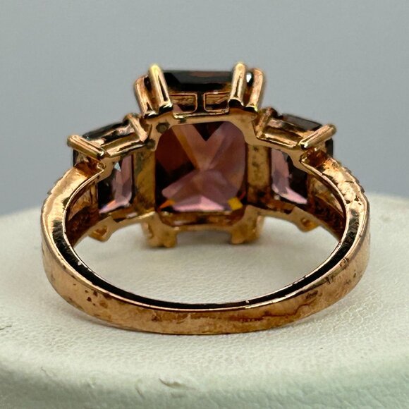Blush And White Cubic Zirconia 18k Rose Gold Over Silver Ring 9.75ctw SIZE 8 - Picture 10 of 12
